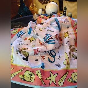 Bohemian Surfer Girl Women's Coach Scarf Playful Silky Mint